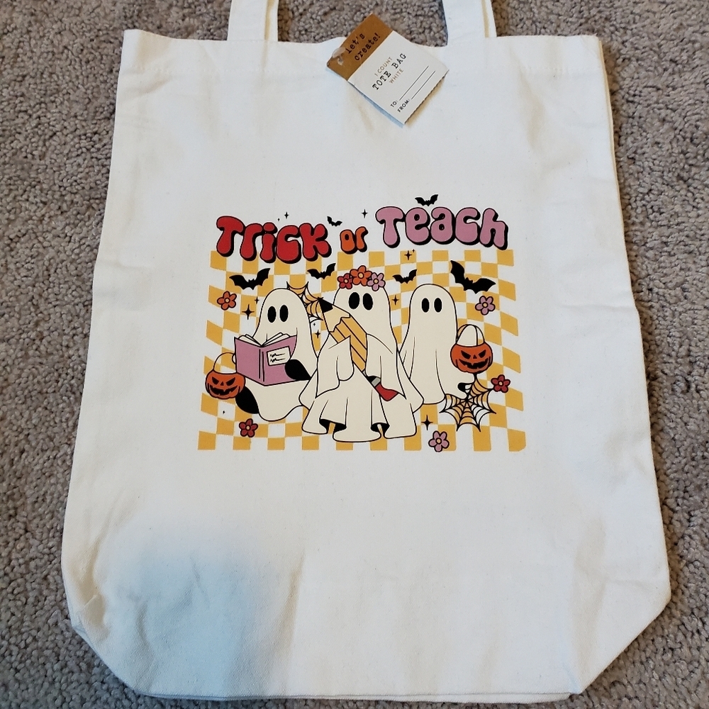 Trick or Teach Ghost Tote Bag